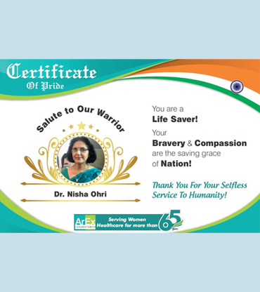 Certificate of Nisha Ohri
